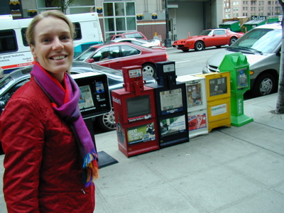 Marianne op straat in Seattle