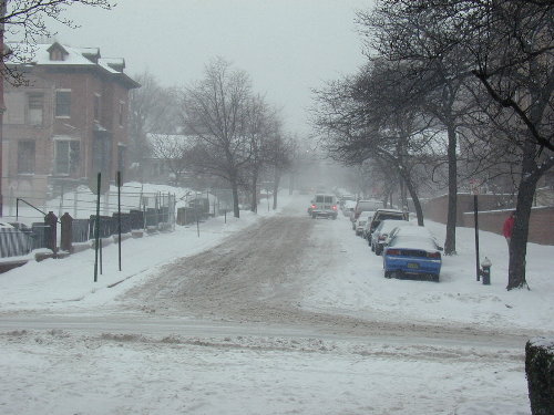 Sneeuw op Brown st.