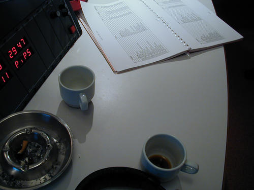 5:29 am. De koffie is op, maar het draaiboek voor het volgende uur ligt er alweer.